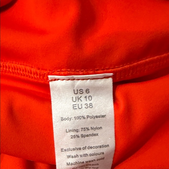 Firey orange athletic Pleated Hem Skirt - Picture 3 of 3